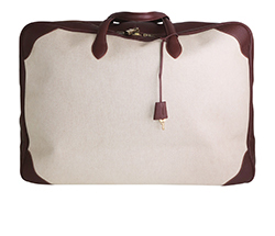 Victoria Travel Bag, Canvas/ Leather, Beige/ Brown, DB, 2*